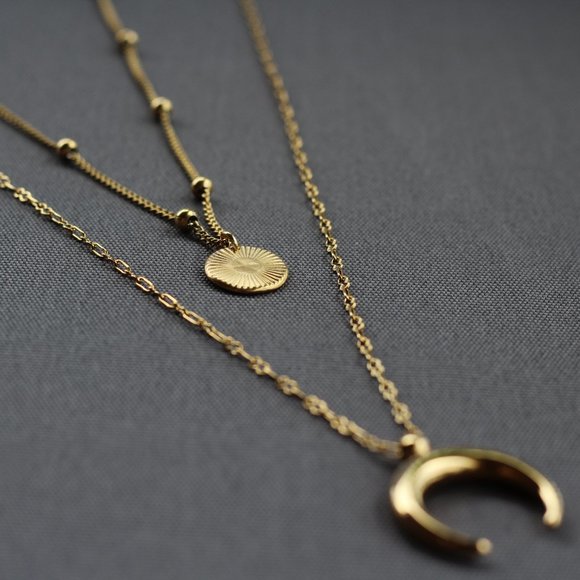Necklace «AUTHENTICITY» / 100% stainless steel / gold version - Picture 2 of 9